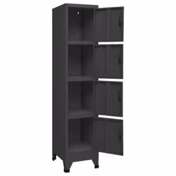 vidaXL Locker Cabinet Anthracite 45 cm Steel Storage Office Cabinet Furniture - Additional view 5