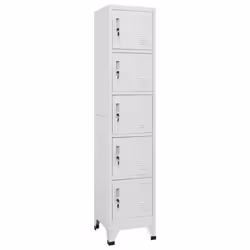 vidaXL Locker Cabinet Light Grey 40 cm Steel Storage Office Cabinet Furniture