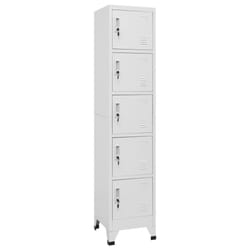 vidaXL Locker Cabinet Light Grey 40 cm Steel Storage Office Cabinet Furniture