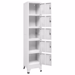 vidaXL Locker Cabinet Light Grey 40 cm Steel Storage Office Cabinet Furniture