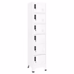 vidaXL Locker Cabinet White 40 cm Steel Storage Home Office Cabinet Furniture