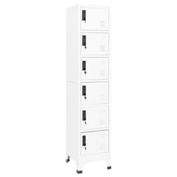 vidaXL Locker Cabinet White 40 cm Steel Storage Home Office Cabinet Furniture