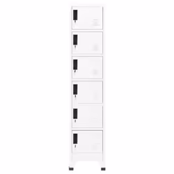 vidaXL Locker Cabinet White 40 cm Steel Storage Home Office Cabinet Furniture - Additional view 4