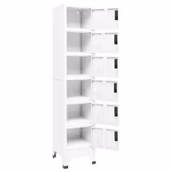 vidaXL Locker Cabinet White 40 cm Steel Storage Home Office Cabinet Furniture - Additional view 5