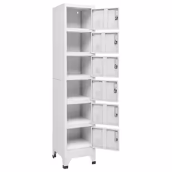 vidaXL Locker Cabinet Light Grey 40 cm Steel Storage Office Cabinet Furniture - Additional view 5