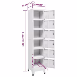 vidaXL Locker Cabinet Light Grey 40 cm Steel Storage Office Cabinet Furniture - Additional view 8
