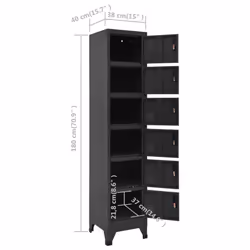 vidaXL Locker Cabinet Anthracite 40 cm Steel Storage Office Cabinet Furniture