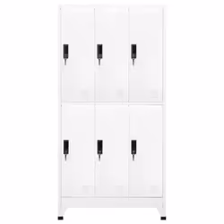 vidaXL Locker Cabinet White Steel Office Storage Locker Cabinet Furniture