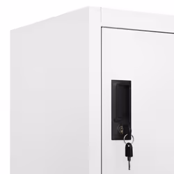 vidaXL Locker Cabinet White Steel Office Storage Locker Cabinet Furniture