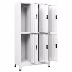 vidaXL Locker Cabinet White Steel Office Storage Locker Cabinet Furniture - Additional view 4