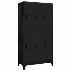 vidaXL Locker Cabinet Black Steel Office Storage Locker Cabinet Furniture