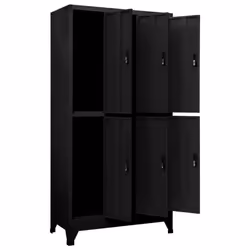 vidaXL Locker Cabinet Black Steel Office Storage Locker Cabinet Furniture - Additional view 7