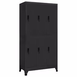vidaXL Locker Cabinet Anthracite Steel Office Storage Locker Cabinet Furniture