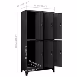 vidaXL Locker Cabinet Anthracite Steel Office Storage Locker Cabinet Furniture - Additional view 9
