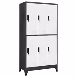 vidaXL Locker Cabinet Anthracite and White Steel Office Storage Locker Cabinet