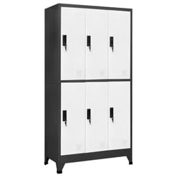 vidaXL Locker Cabinet Anthracite and White Steel Office Storage Locker Cabinet