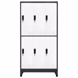 vidaXL Locker Cabinet Anthracite and White Steel Office Storage Locker Cabinet - Additional view 5