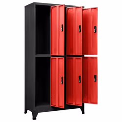 vidaXL Locker Cabinet Anthracite and Red Steel Office Storage Locker Cabinet