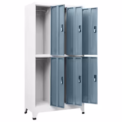 vidaXL Locker Cabinet Light Grey and Dark Grey Steel Office Storage Locker - Additional view 6