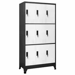 vidaXL Locker Cabinet Anthracite and White Steel Office Storage Cabinet Locker