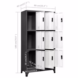 vidaXL Locker Cabinet Anthracite and White Steel Office Storage Cabinet Locker - Additional view 4