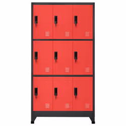 vidaXL Locker Cabinet Anthracite and Red Steel Office Storage Locker Furniture - Additional view 6
