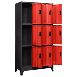vidaXL Locker Cabinet Anthracite and Red Steel Office Storage Locker Furniture - Additional view 7