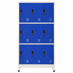vidaXL Locker Cabinet Grey and Blue Steel Office Storage Locker Furniture - Additional view 7