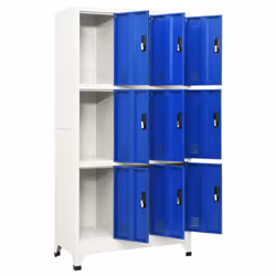 vidaXL Locker Cabinet Grey and Blue Steel Office Storage Locker Furniture - Additional view 8