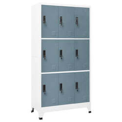 vidaXL Locker Cabinet Light Grey and Dark Grey Steel Office Storage Cabinet