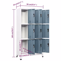 vidaXL Locker Cabinet Light Grey and Dark Grey Steel Office Storage Cabinet - Additional view 5