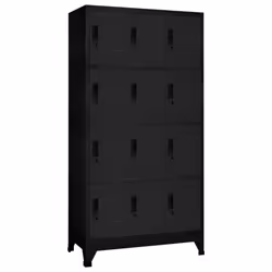 vidaXL Locker Cabinet Black Steel Office Indoor Storage Filing Cabinet Locker