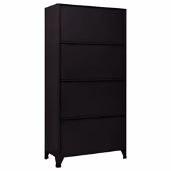 vidaXL Locker Cabinet Black Steel Office Indoor Storage Filing Cabinet Locker - Additional view 4