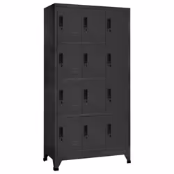 vidaXL Locker Cabinet Anthracite Steel Office Storage Filing Cabinet Locker