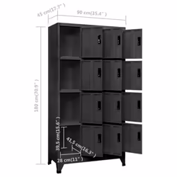 vidaXL Locker Cabinet Anthracite Steel Office Storage Filing Cabinet Locker
