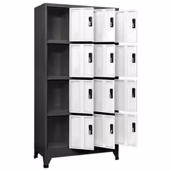 vidaXL Locker Cabinet Anthracite and White Steel Office Storage Cabinet Locker