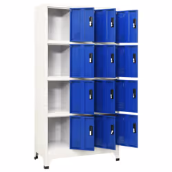 vidaXL Locker Cabinet Grey and Blue Steel Office Storage Filing Cabinet Locker - Additional view 6