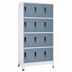 vidaXL Locker Cabinet Steel Office Storage Locker Cabinet Multi Colours/Models - light grey and dark grey, 90 x 45 x 180 cm