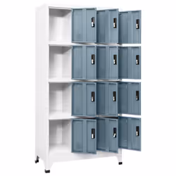 vidaXL Locker Cabinet Steel Office Storage Locker Cabinet Multi Colours/Models - light grey and dark grey, 90 x 45 x 180 cm