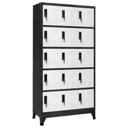 vidaXL Locker Cabinet Anthracite and White Steel Office Storage Cabinet Locker