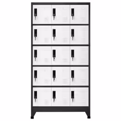 vidaXL Locker Cabinet Anthracite and White Steel Office Storage Cabinet Locker - Additional view 4