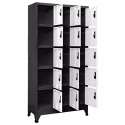 vidaXL Locker Cabinet Anthracite and White Steel Office Storage Cabinet Locker - Additional view 5