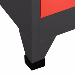vidaXL Locker Cabinet Anthracite and Red Steel Office Storage Cabinet Locker