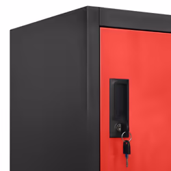 vidaXL Locker Cabinet Anthracite and Red Steel Office Storage Cabinet Locker