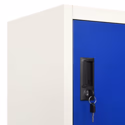 vidaXL Locker Cabinet Grey and Blue Steel Office Storage Filing Cabinet Locker