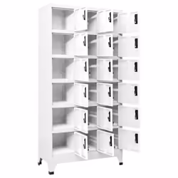vidaXL Locker Cabinet White Steel Office Storage Filling Cabinet Furniture - Additional view 2