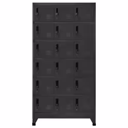 vidaXL Locker Cabinet Steel Office Storage Locker Cabinet Multi Colours/Models - anthracite, 90 x 40 x 180 cm - Additional view 4