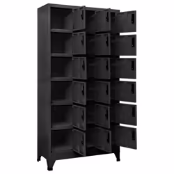 vidaXL Locker Cabinet Steel Office Storage Locker Cabinet Multi Colours/Models - anthracite, 90 x 40 x 180 cm - Additional view 5