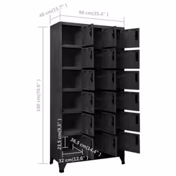 vidaXL Locker Cabinet Steel Office Storage Locker Cabinet Multi Colours/Models - anthracite, 90 x 40 x 180 cm - Additional view 6