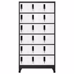 vidaXL Locker Cabinet Anthracite and White Steel Storage Cabinet Furniture - Additional view 5